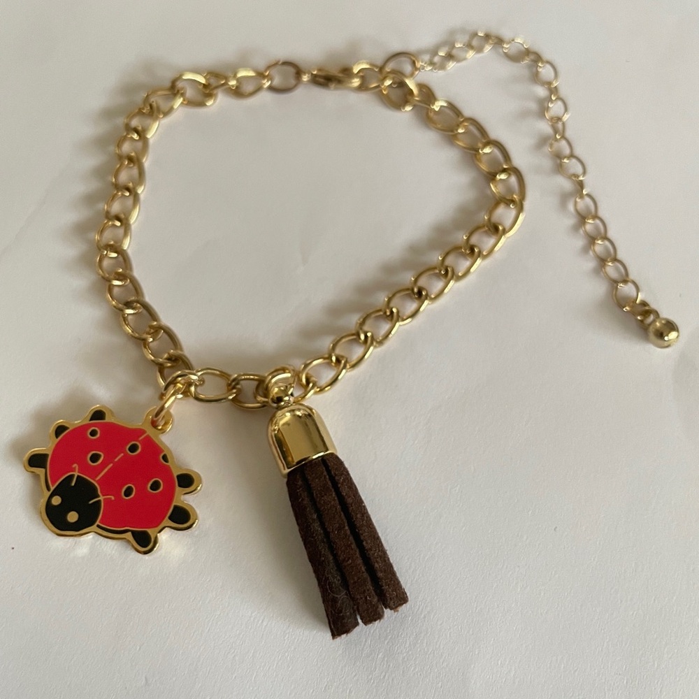 🐞Ladybug Charm and Tassel Bracelet🐞